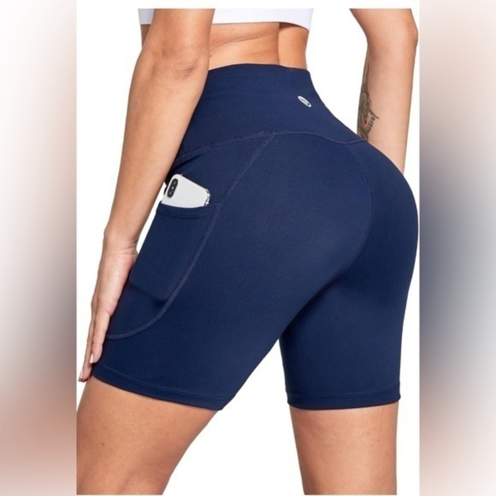 Baleaf Women's High waist Biker Shorts Pockets Gym Workout Yoga Running Athletic